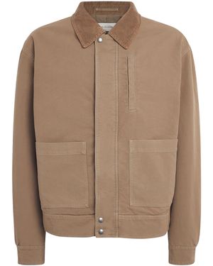Dries Van Noten Cotton Corduroy-Trim Jacket - Brown