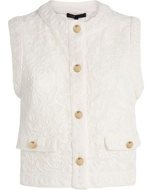 Maje Guipure Lace Waistcoat - White