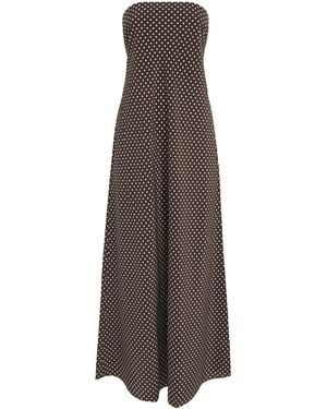 Matteau Silk Polka Dot Maxi Dress - Brown