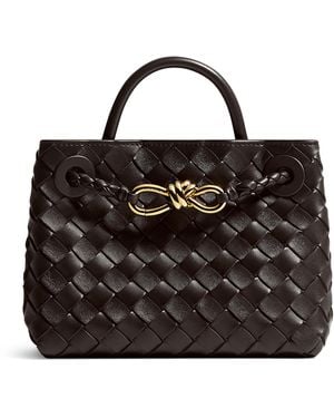 Bottega Veneta Mini Leather Andiamo Top-Handle Bag - Black