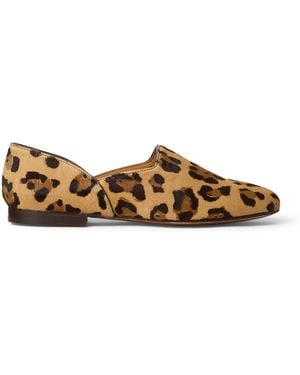Ralph Lauren Calfhair Bronwen Leopard-Print Slipper - Brown