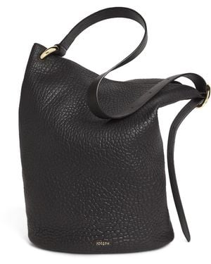 JOSEPH Leather Pebble Bucket Bag - Black
