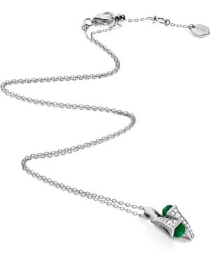 Marli New York Diamond And Agate Cleo Pendant Necklace - White