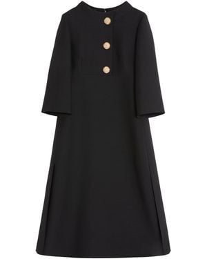 Valentino Wool-Silk Midi Dress - Black