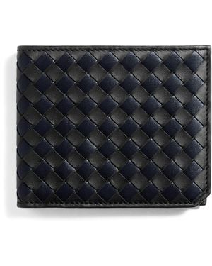 Bottega Veneta Leather Intrecciato Piccolo Bifold Wallet - Black