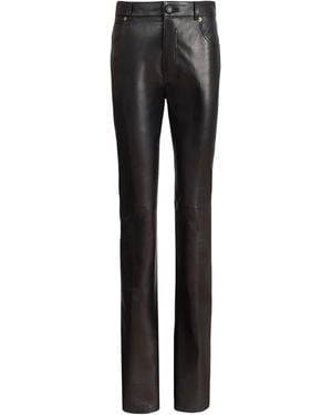 Balmain Leather Slim Pants - Black