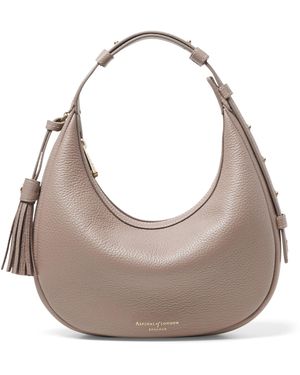 Aspinal of London Mini Soho Crescent Shoulder Bag - Grey