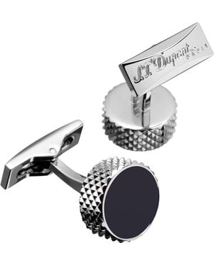 ST Dupont Palladium Round Cufflinks - Black