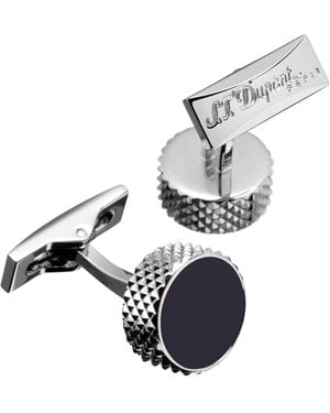 ST Dupont Palladium Round Cufflinks - Black