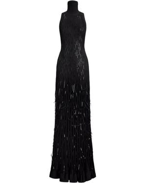 Ralph Lauren Mulberry Silk Embellished Maxi Dress - Black