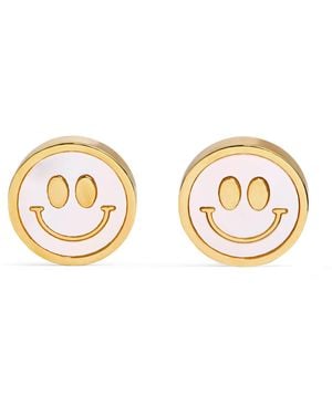 Babette Wasserman Plated Smiley Face Cufflinks - Metallic