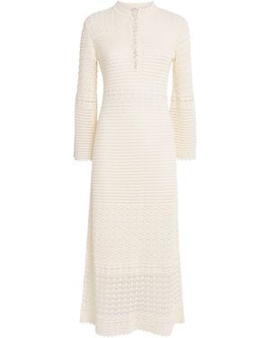 Eres Crochet Madone Midi Dress - White