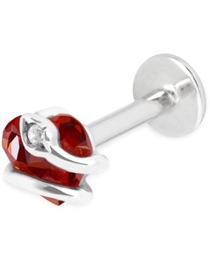 Astrid & Miyu And Garnet Snake Stud Earring - White