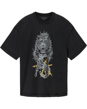 AllSaints Cotton Iron Tiger T-Shirt - Black