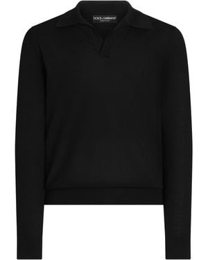 Dolce & Gabbana Cashmere Polo Jumper - Black