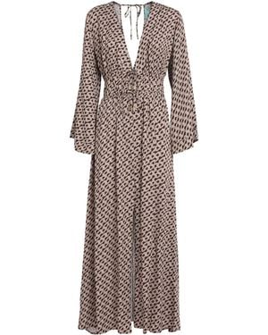 Melissa Odabash Chain Print Maja Maxi Kaftan Dress - Brown