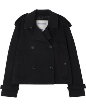 Burberry Cashmere Mayfair Trench Jacket - Black