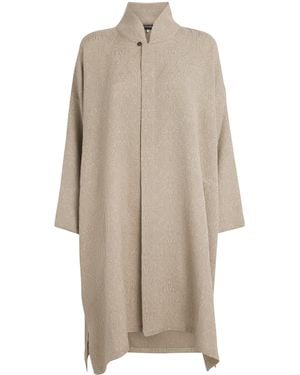 Eskandar Silk Stand-Collar Shirt - Natural