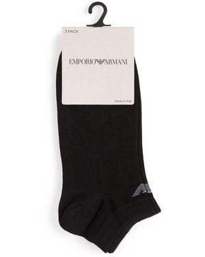 Emporio Armani Cotton-Blend Logo Trainer Socks - White