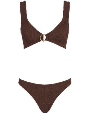 Hunza G V-Neck T-Bar Harlow Bikini - Brown
