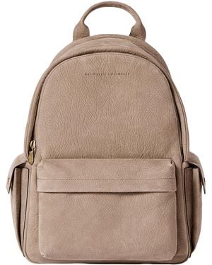 Brunello Cucinelli Leather Travel Backpack - Natural