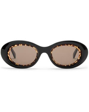 Loewe Mini Anagram Oval Sunglasses - Brown