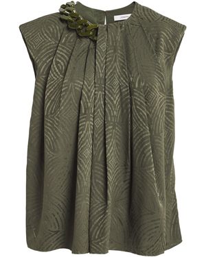 JOSEPH Silk Jacquard Taddart Blouse - Green
