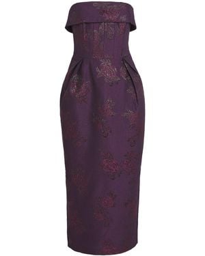 Rebecca Vallance Brocade Alfina Midi Dress - Purple