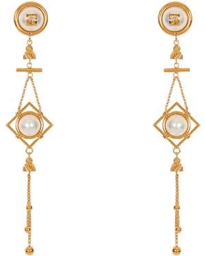 Balmain Monogram Pendant Earrings - Metallic