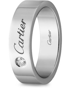 Cartier Platinum And Diamond C De Wedding Band - Grey
