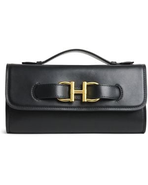 Harrods Leather Snaffle East West Purse - Black