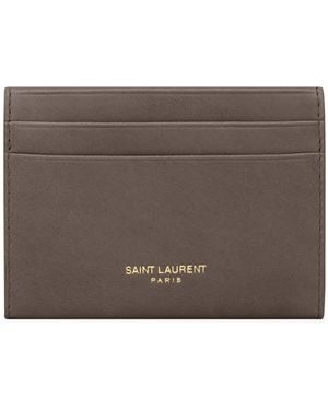 Saint Laurent Letter Card Holder - Brown