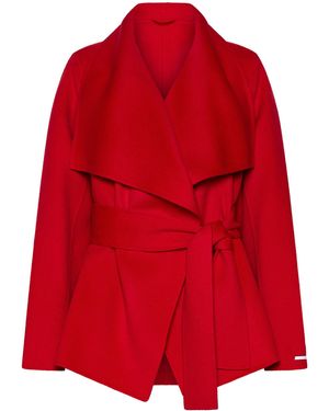Marella Virgin Wool Belted Coat - Red