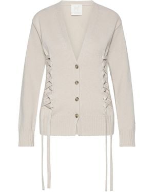 Marella Wool Lace-Up Cardigan - White