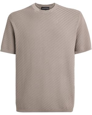 Emporio Armani Basket-Weave T-Shirt - Grey