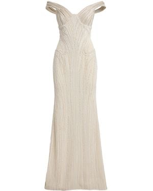 Gaurav Gupta Embellished Sculpted Starlight Gown - White