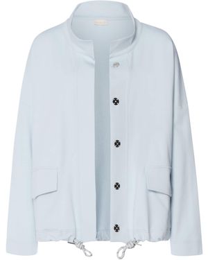 Hanro Stretch-Cotton Natural Living Cardigan - Blue