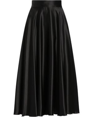 Dolce & Gabbana Silk Midi Skirt - Black