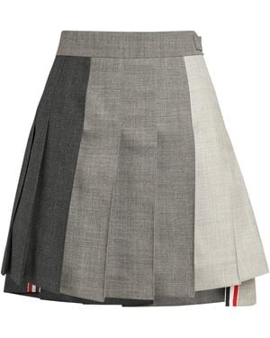 Thom Browne Pleated Mini Skirt - Gray