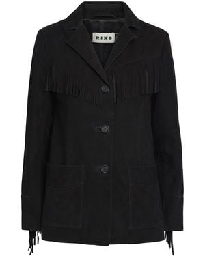 RIXO London Suede Teagan Jacket - Black