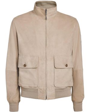 Belstaff Suede Seaway Bomber Jacket - Natural
