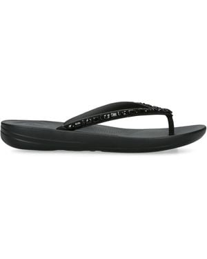 Fitflop Iqushion Sparkle Flip Flops - Black