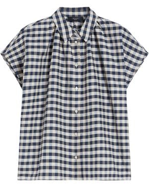 Weekend by Maxmara Cotton-Blend Check Shirt - Blue