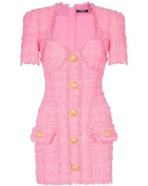 Balmain Tweed Mini Dress - Pink