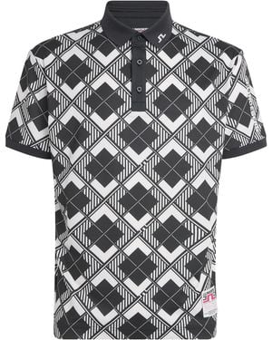 J.Lindeberg 30Y Tour Tech Argyle Polo Shirt - Black