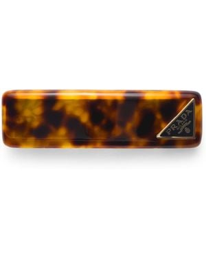 Prada Tortoiseshell Logo Hair Clip - Orange