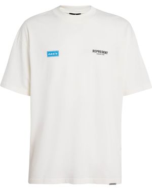 Represent X Oasis Cotton T-Shirt - White
