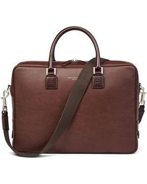 Aspinal of London Small Leather Mount Street Bag - Brown