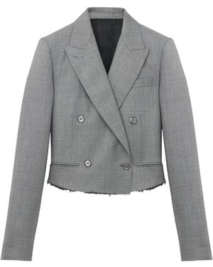 McQueen Cropped Double-Breasted Blazer - Gray