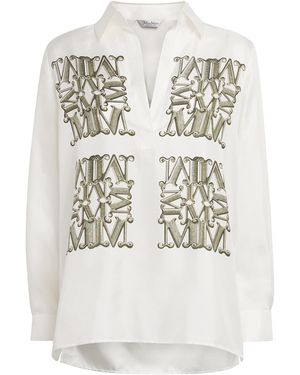 Max Mara Silk Monogram Shirt - White